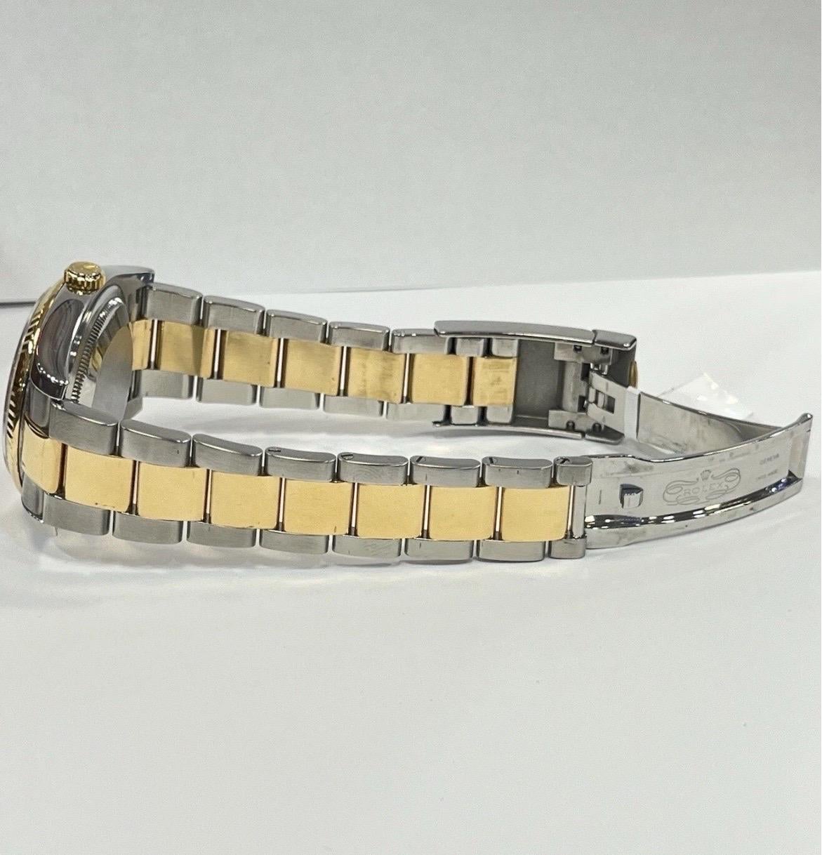 Rolex Montre Datejust 116233 champagne à cadran chiffres romains bicolore 36 mm en vente 11