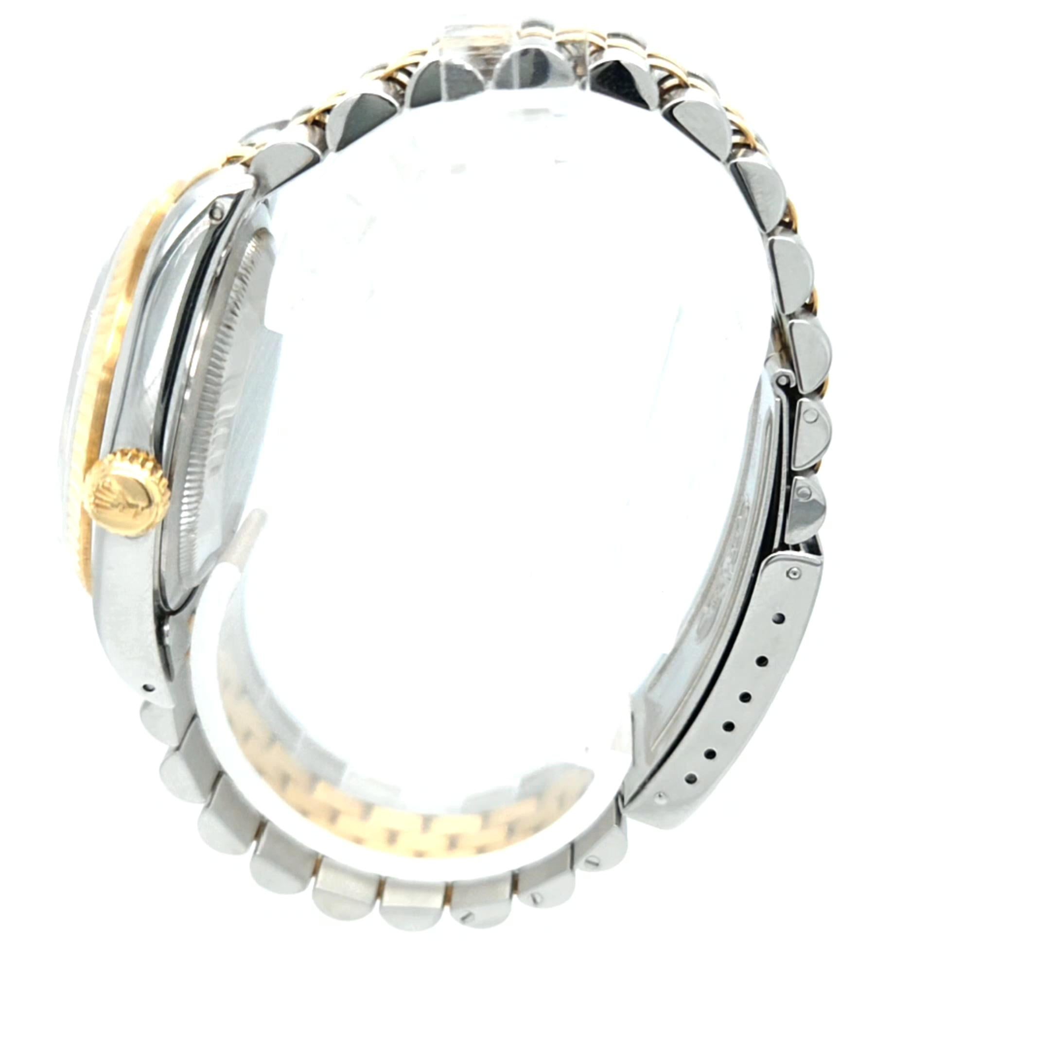 Montre automatique Rolex Datejust bicolore en acier inoxydable et or jaune 18 carats, 36 mm en vente 1