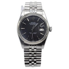 Rolex Perpetual Oyster Stainless Steel Datejust Black Dial
