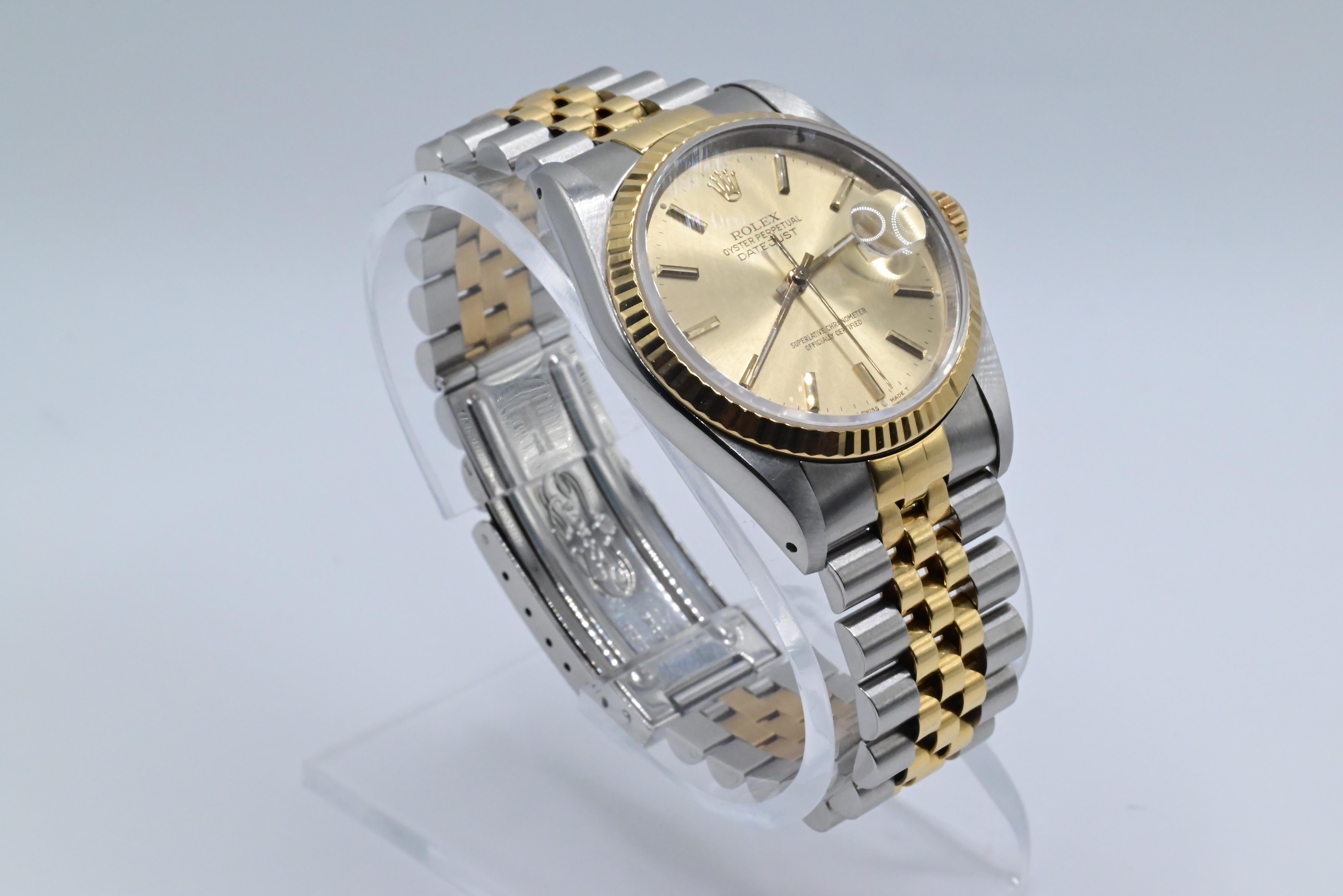 Rolex Perpetual Oyster Two Tone Watch Gold Champagne Dial 1