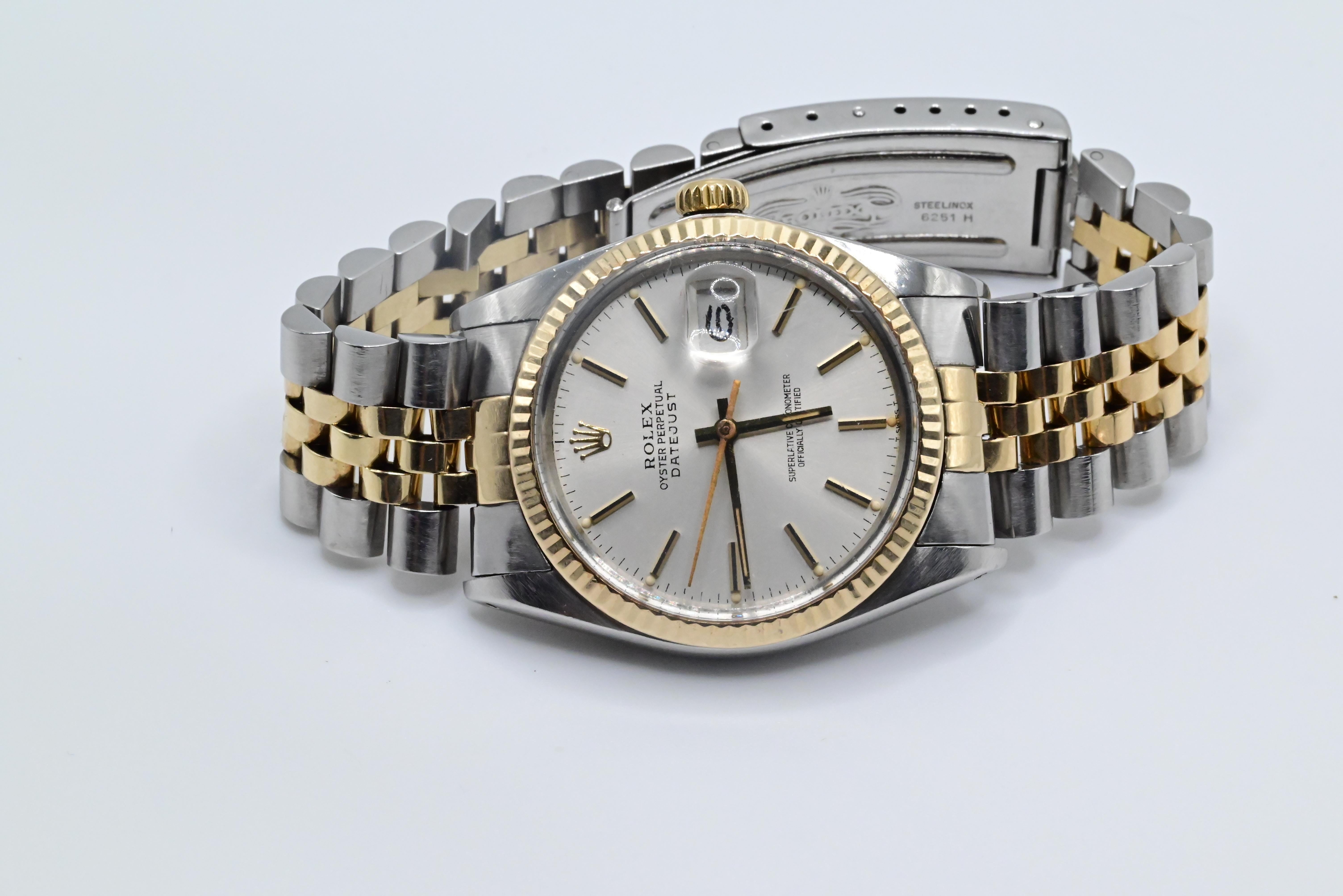 Rolex Perpetual Oyster Two Tone Watch Silver Dial 3