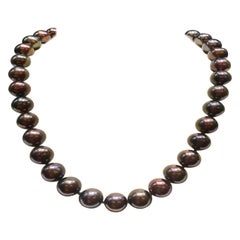 36pcs Chocolate Pearls from Australia with a 14k White Gold Clasp