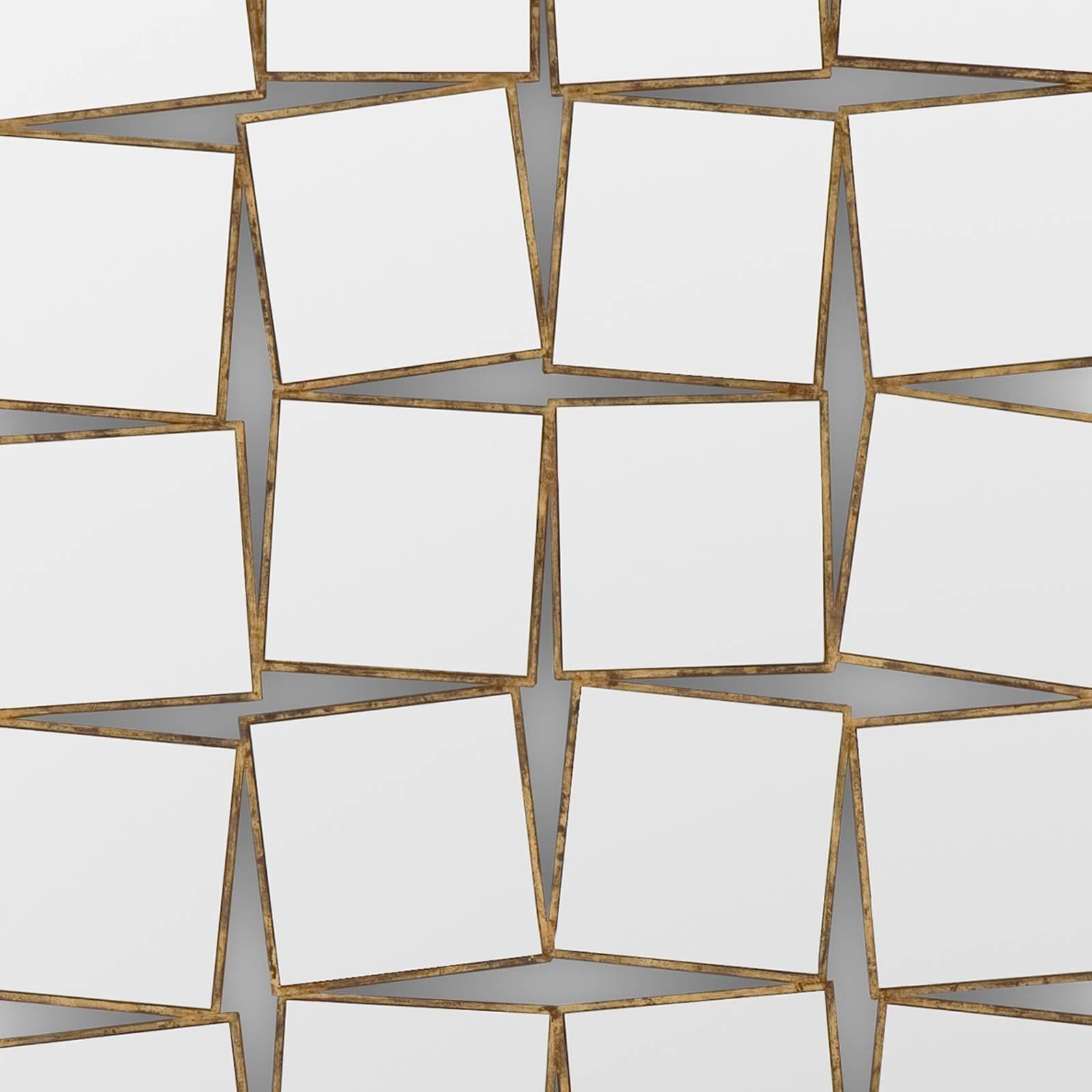 36. Quadrate Spiegel mit Massivholzrahmen mit Goldmalerei (21. Jahrhundert und zeitgenössisch) im Angebot