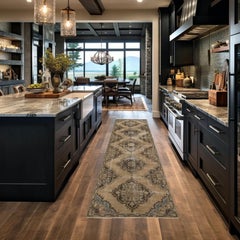 3.6x12 Ft Vintage Runner Rug for Kitchen, Handmade Hallway Rug, Oushak Stair Rug