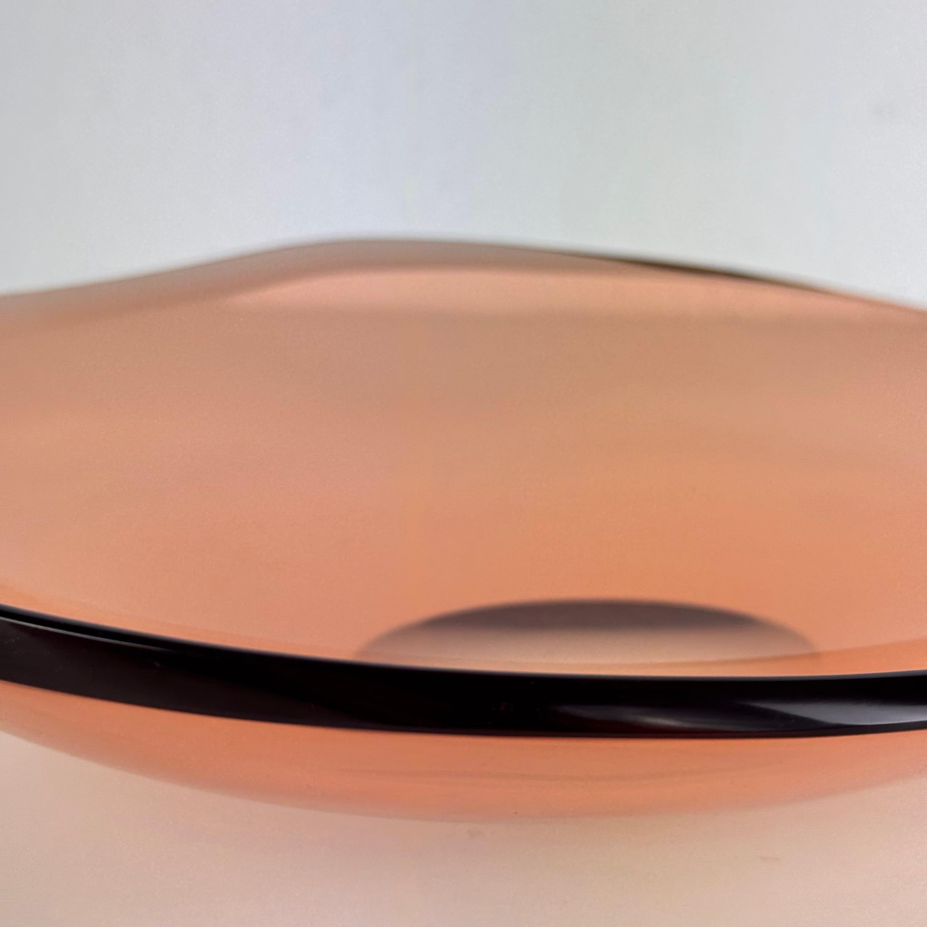 Max Ingrand for Fontana Arte, Large Curved Pink Crystal Centerpiece, 1960s 5