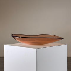 Max Ingrand for Fontana Arte, Large Curved Pink Crystal Centerpiece, 1960s