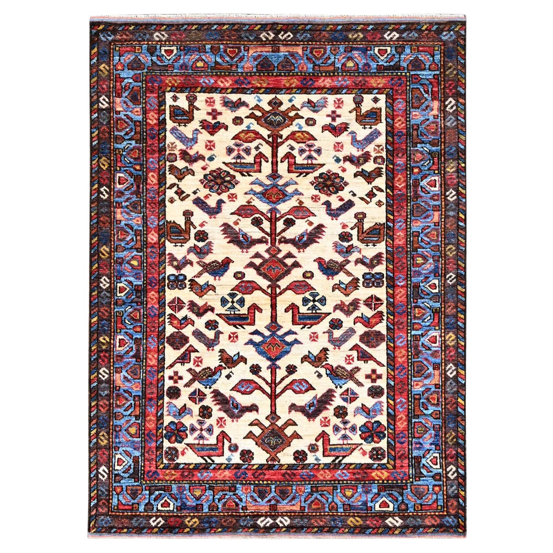 3
6 "x4
10" Atrium Weiß Türkischer Knoten Dichtere Webart Handgeknüpft Glänzende Wolle Teppich