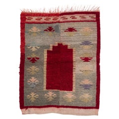 Türkischer Tulu-Teppich aus Wolle, handgefertigt, mit Niche-Muster, 4,2 m x 5,2 m, Vintage, Unikat