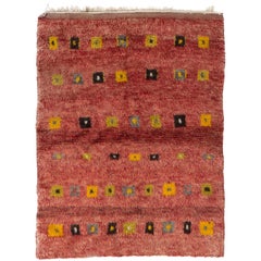Tulu Rug in Soft Red, Yellow, Green, Gray Colors, Custom Options Available