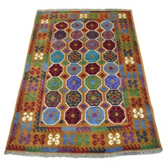 3
6 "x4
9" Bunter Afghanischer Baluch Elefantenfuß Design Handgeknüpfter Teppich aus reiner Wolle