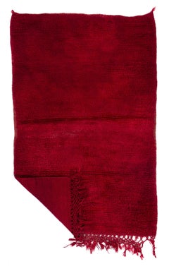 Plain Solid Red Color "Tulu" Rug. 100% Thick, Soft Wool Pile. Custom Options Av.