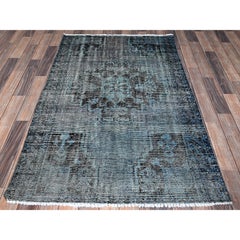 3'6"x5'9" Gray Ovedyed Vintage Persian Bakhtiar Hand Knotted Wool Oriental Rug