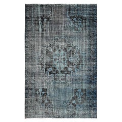 3'6"x5'9" Gray Ovedyed Vintage Persian Bakhtiar Hand Knotted Wool Oriental Rug