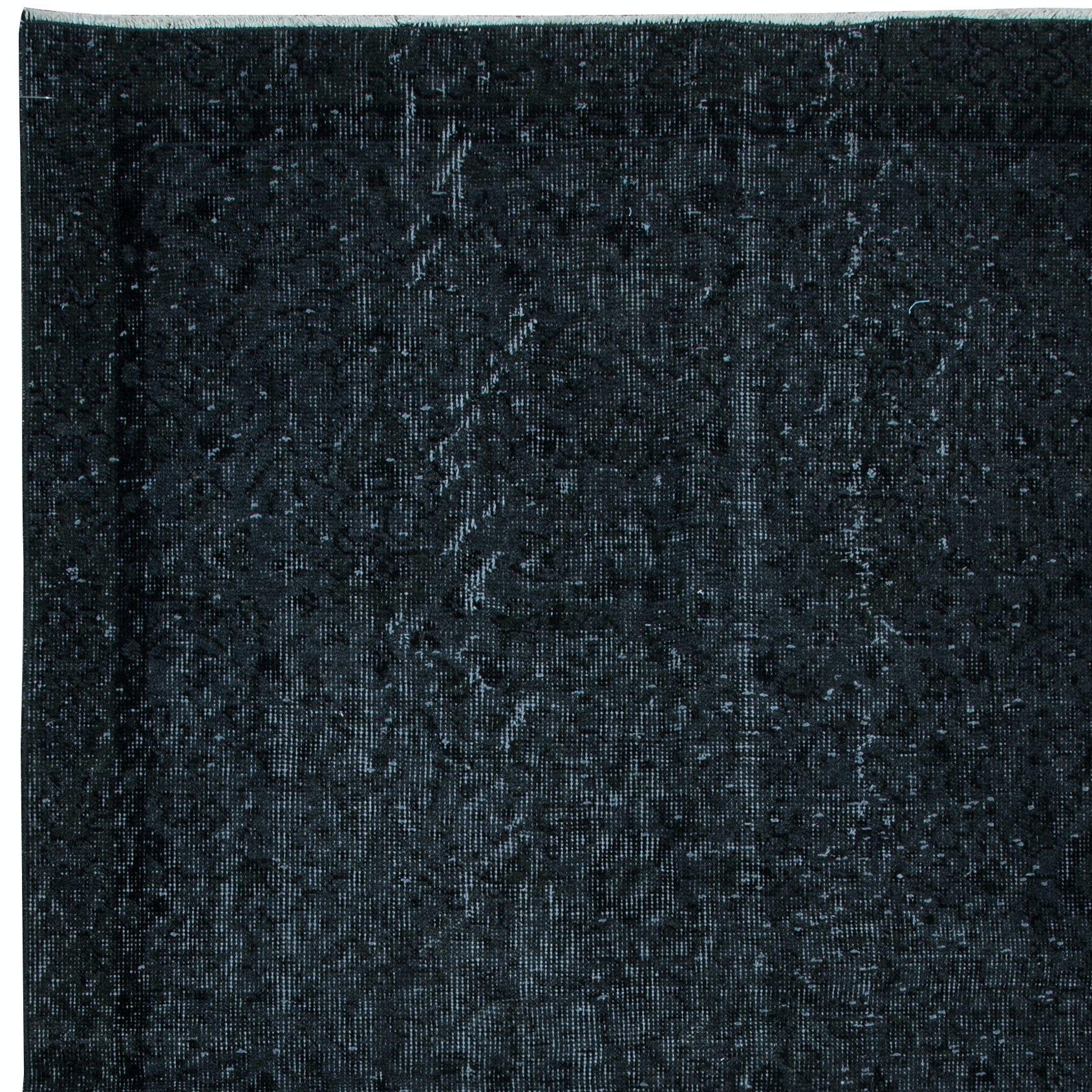 Turc 3.6x6.4 Ft Handmade Area Rug in Black Colors, Contemporary Turkish Carpet (tapis turc contemporain) en vente