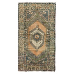 Tappeto turco tradizionale vintage 3.6x6.4 Ft per case di campagna, rustiche e tribali