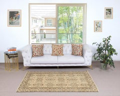 3.6x6.4 Ft Vintage Floral Turkish Accent Rug for Country Farmhouse Decoration