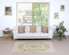 3.6x6.5 Ft Vintage Floral Turkish Accent Rug for Country Farmhouse Decoration