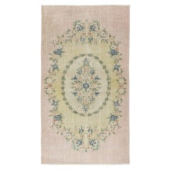 3.6x6.5 Ft Vintage Floral Turkish Accent Rug for Country Farmhouse Decoration