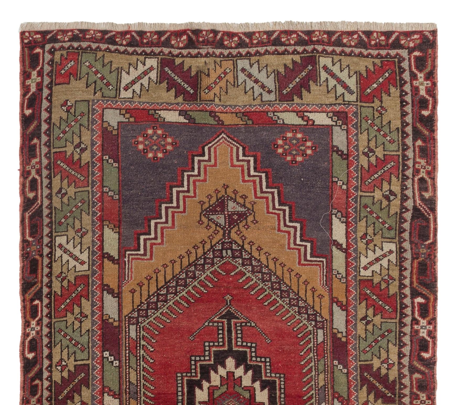 Alfombra turca anudada a mano de estilo tribal. 100% Lana Anudado a mano en venta