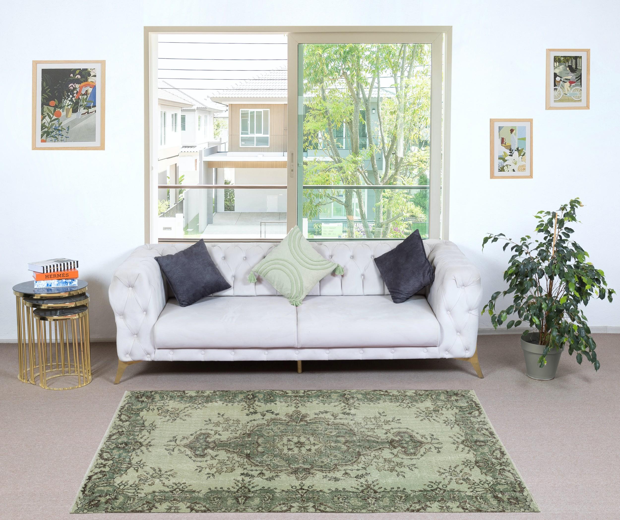 Our over-dyed rugs are all hand-knotted vintage pieces that are recreated in our workshop to cater to a wider range of interior design choices from modern to coastal, from industrial to rustic/cottage. These 50 to 70 year-old rugs were hand-knotted