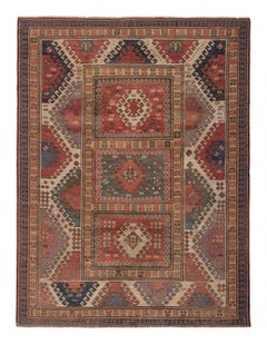 3.6x7.2 Ft Antique Bordjalu Kazak Rug, South Caucasus, Ca 1860