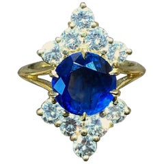 3.7 Carat Ceylon No Heat Sapphire Ring