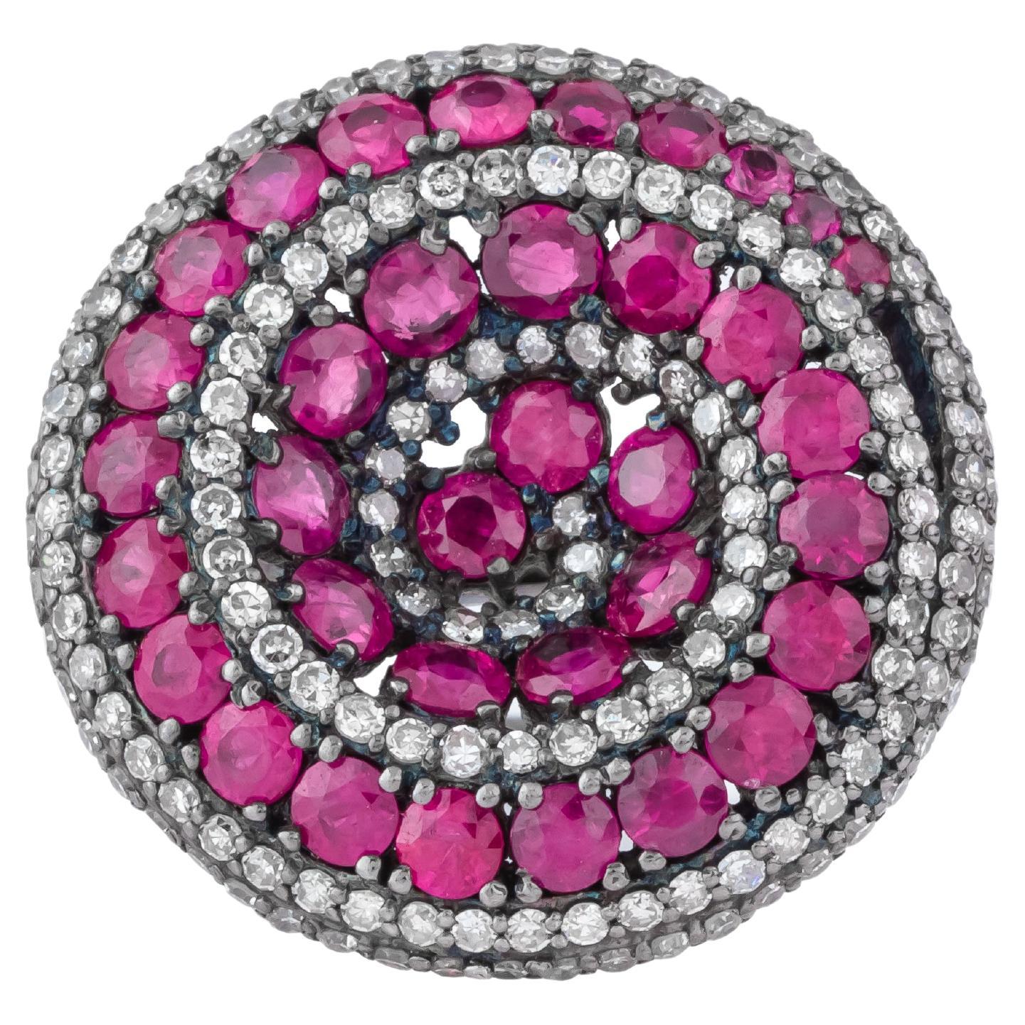 3.7 Carat Diamond and Ruby Fashion Ring