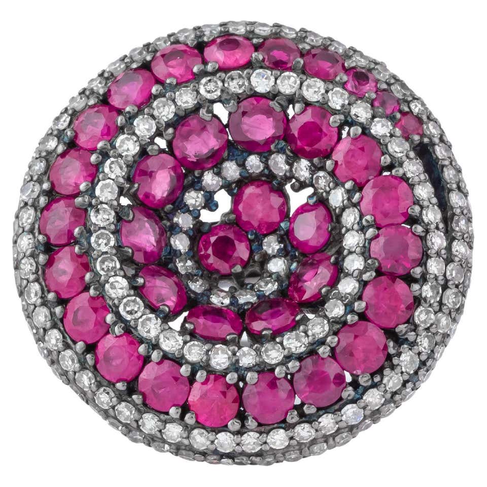 1 Carat Diamond and Ruby Snake Fashion Ring For Sale at 1stDibs