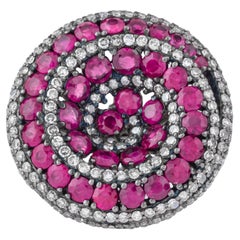 3.7 Carat Diamond and Ruby Fashion Ring