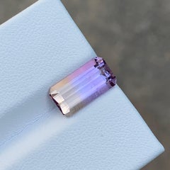 3.7 Cts Pastel Yellow and Soft Lavender Color Ametrine Emerald Cut for Jewellery