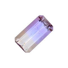 3.7 Cts Pastel Yellow and Soft Lavender Color Ametrine Emerald Cut for Jewellery