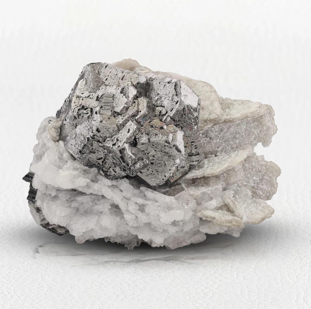 Pakistani 37 Grams Rare Metallic Cassiterite Crystals On Albite With Apatite From Pakistan For Sale