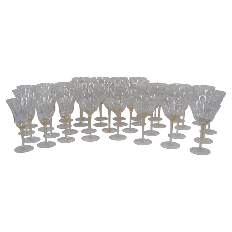 37 Italian Venetian Gold Flake Twisted Stem Coupe Wine Cocktail Glasses For  Sale at 1stDibs