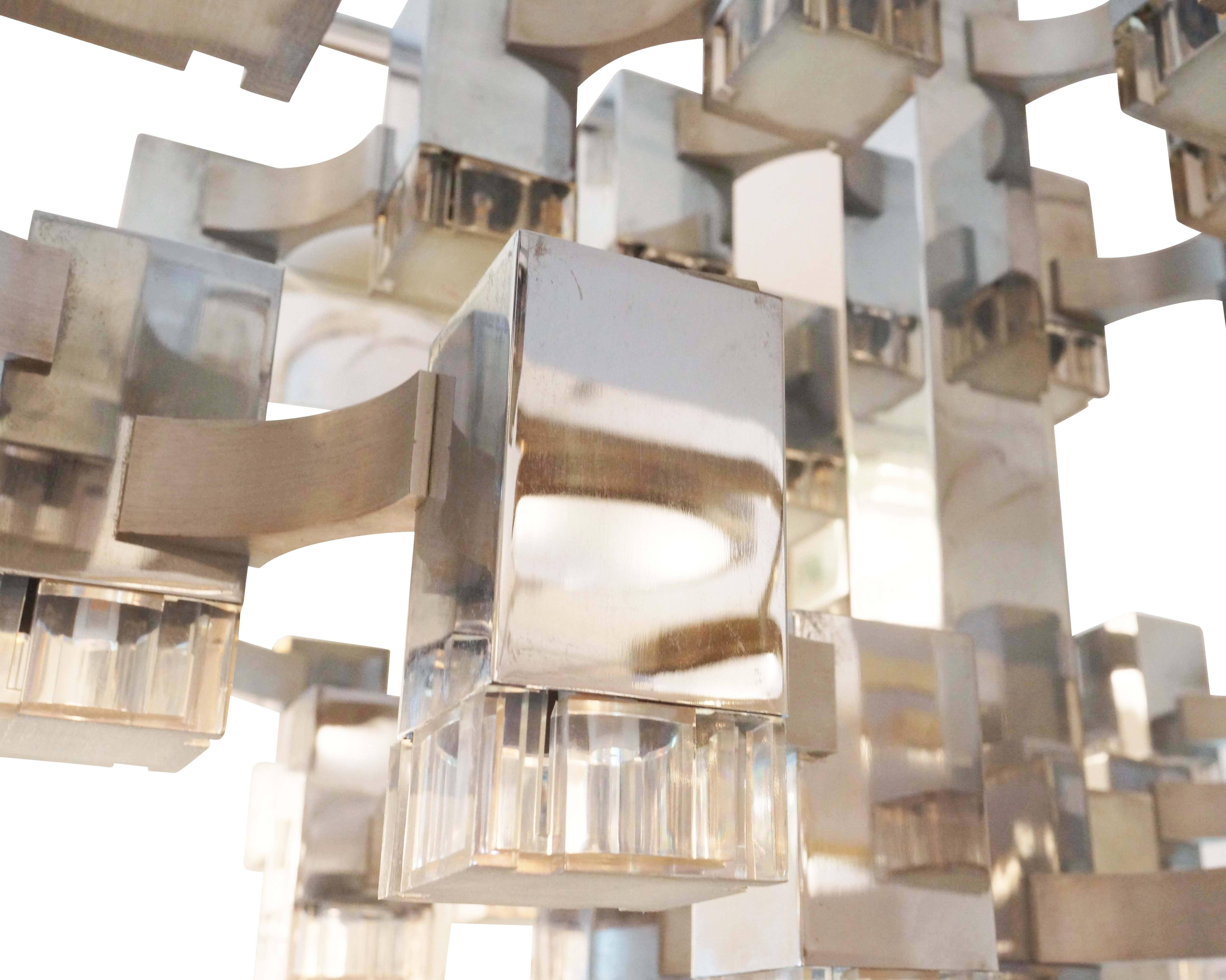 37 Light Chandelier by Sciolari, Italy 1970s For Sale 2