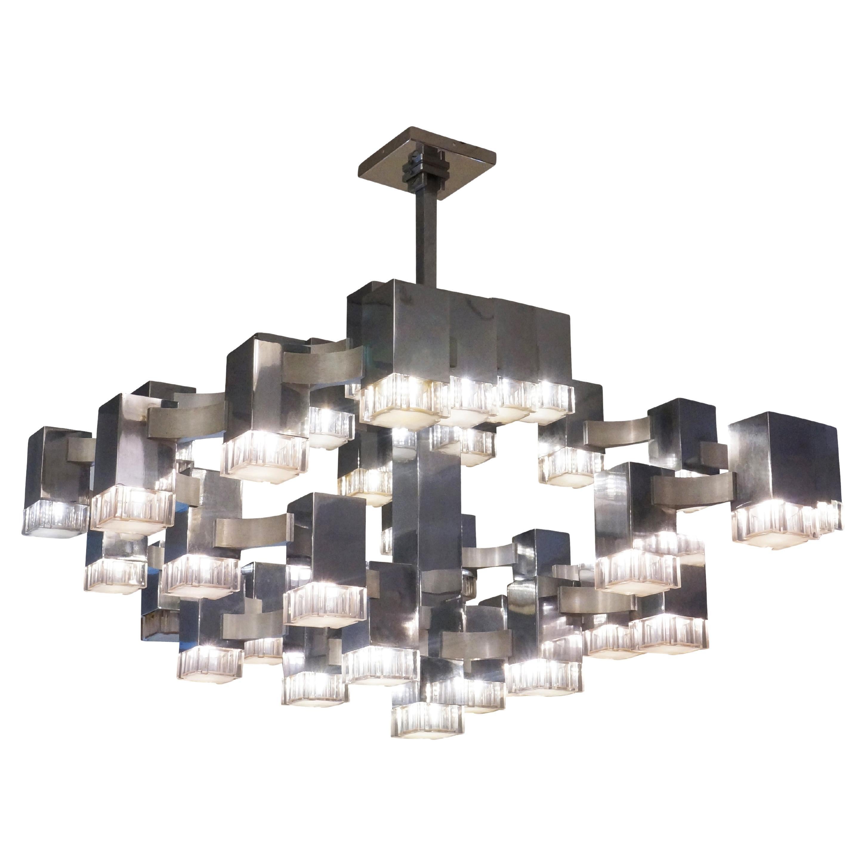 37-Licht-Kronleuchter von Sciolari, Italien, 1970er Jahre