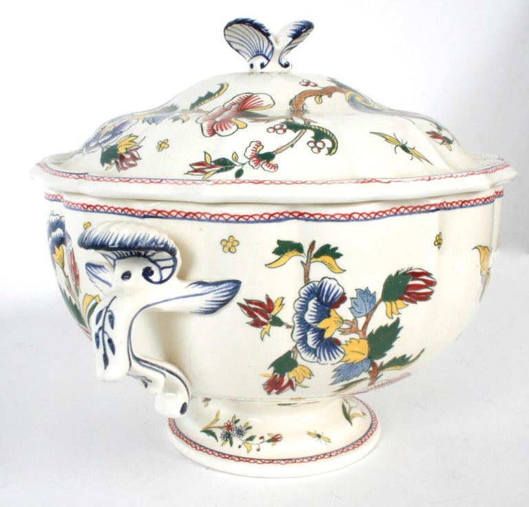 37Piece Gien Faience Corne D'Abondance Dinnerware, Midcentury For Sale