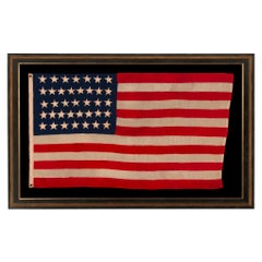 37 Star Antique American Flag Made by Annin Company of New York, Nebraska State