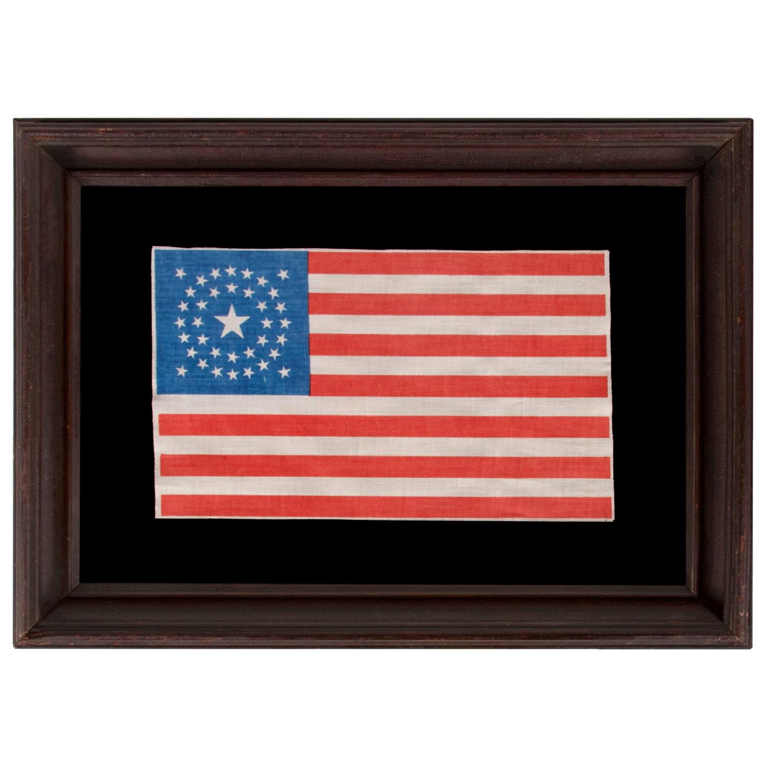 37 Star Antique American Flag with Stars in a Double-Wreath Pattern, 1867-1876