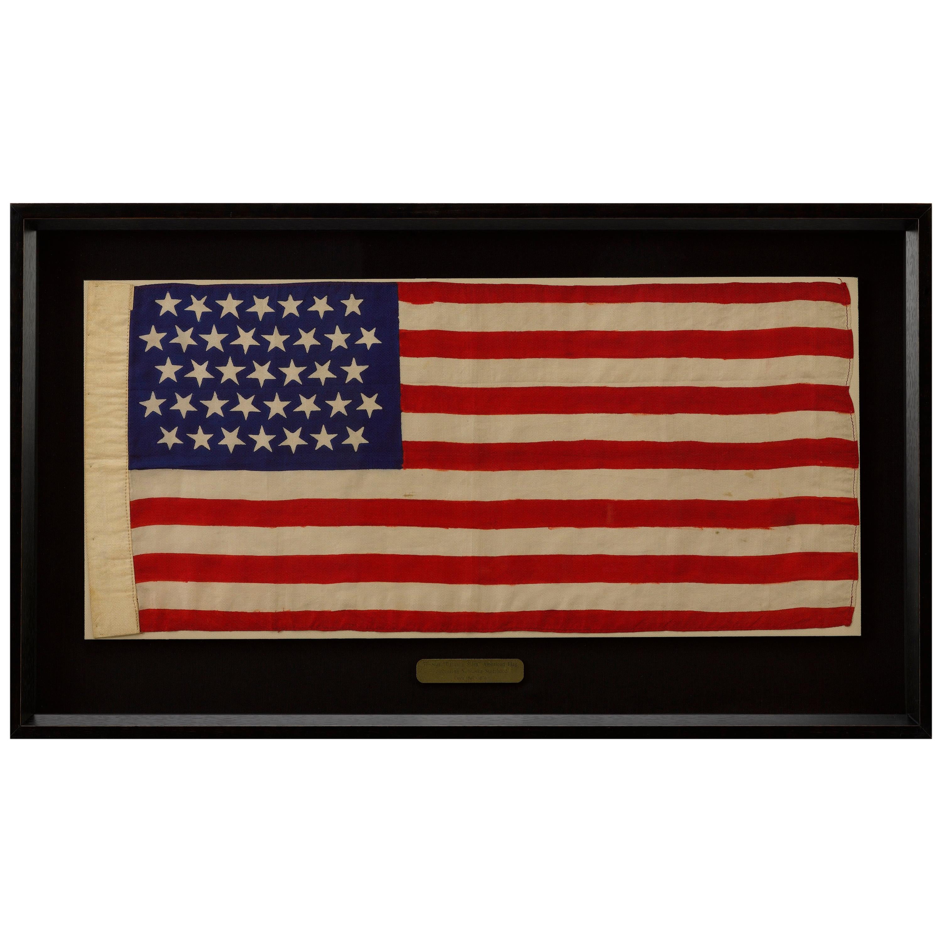 37-Star "Dancing Stars" American Flag, Celebrating Nebraska Statehood, 1867-1876