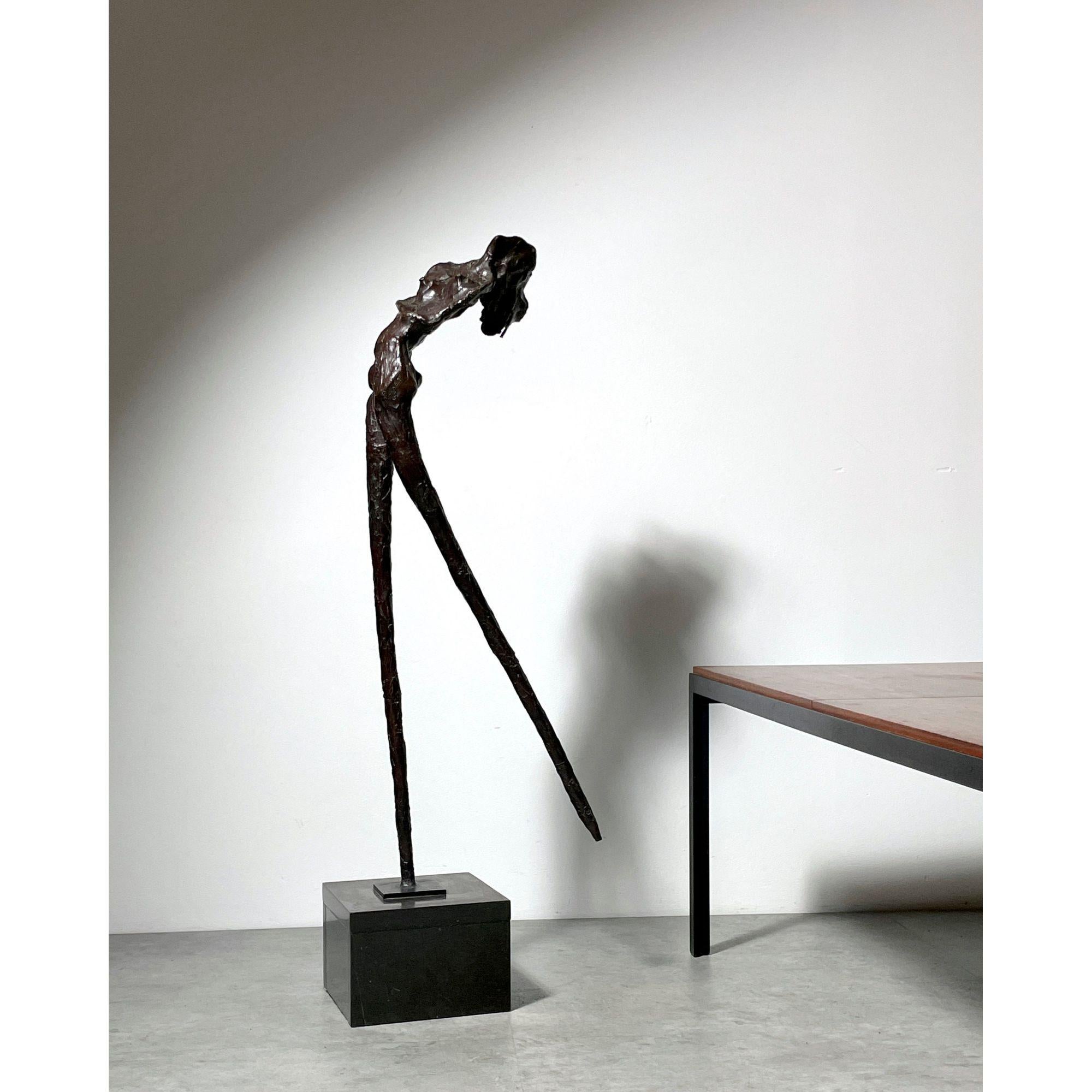 Tall Abstract Bronze Figurative Sculpture 

Incredible brutalist sculpture by Sanford (Sandy) Decker 1967
Abstract nude female in bronze mounted to marble base
Style influenced by Alberto Giacometti
Incised signature and date

Additional