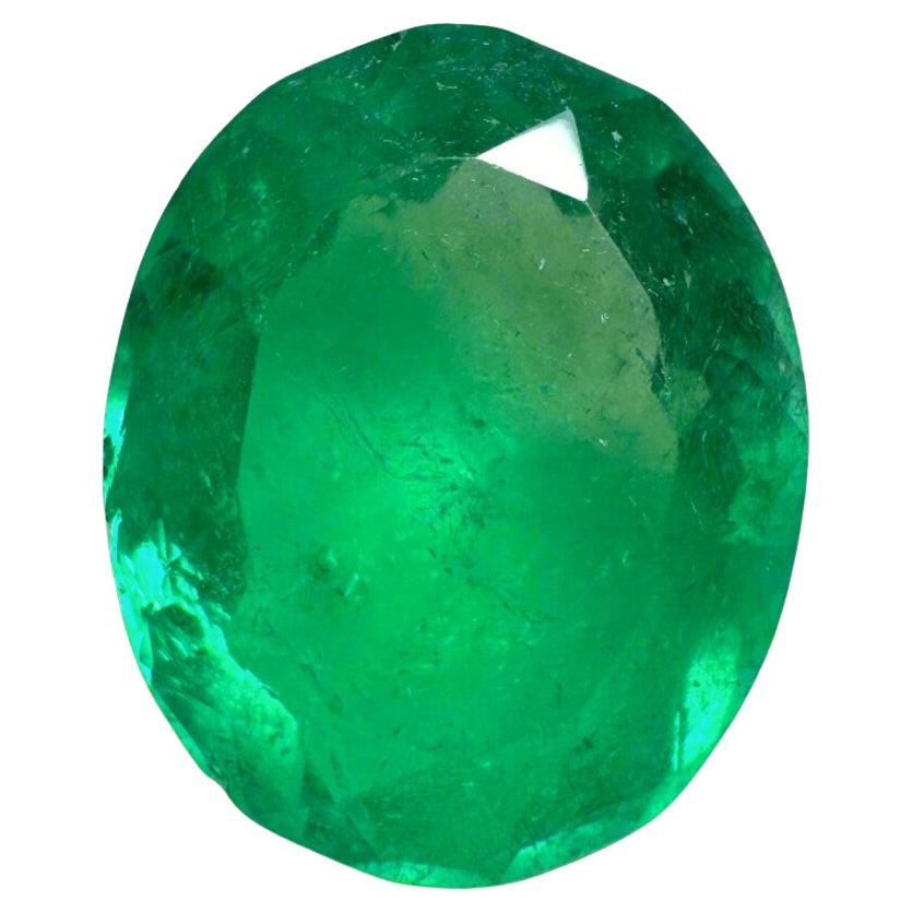 3,70 Quilates 12x10 Esmeralda Colombiana Verde Eléctrica - Talla Ovalada  Piedra de nacimiento de mayo