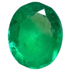 3,70 Quilates 12x10 Esmeralda Colombiana Verde Eléctrica - Talla Ovalada  Piedra de nacimiento de mayo