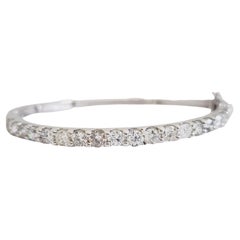 3.70 Carat Bangle White Gold 14 Karat Bracelet