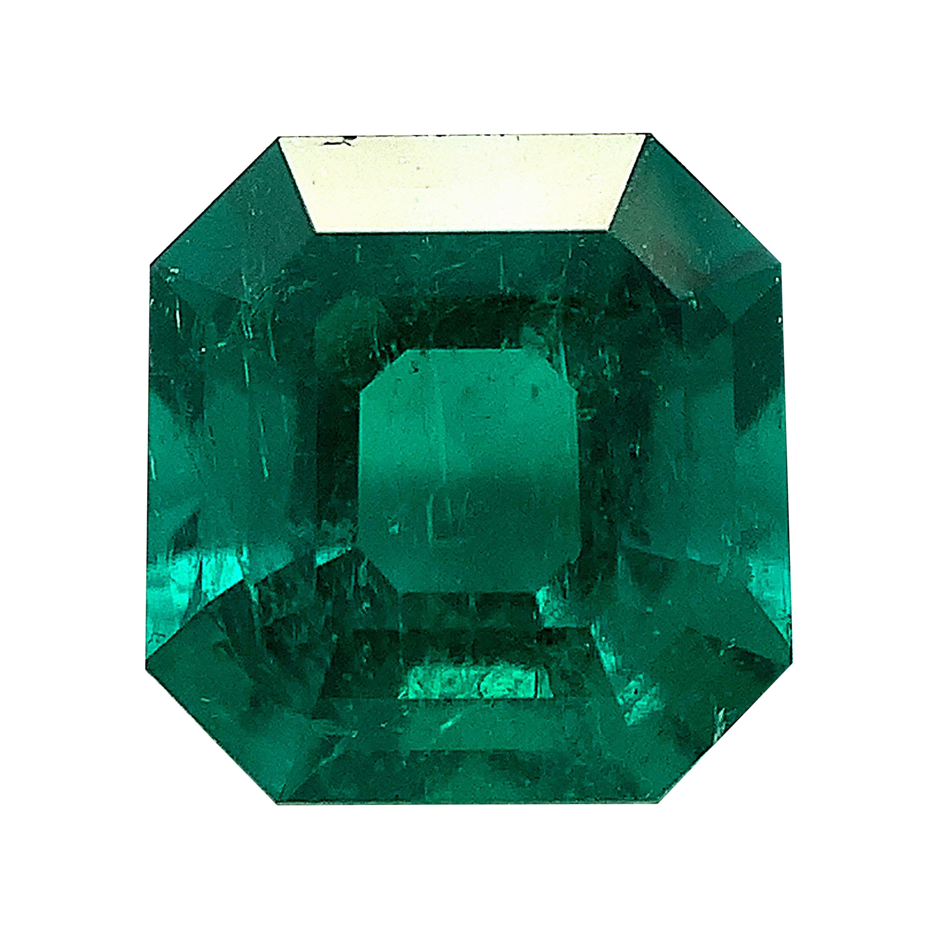 3.70 Carat Columbian Emerald GIA Unset Loose 3-Stone Engagement Ring Pendant Gem
