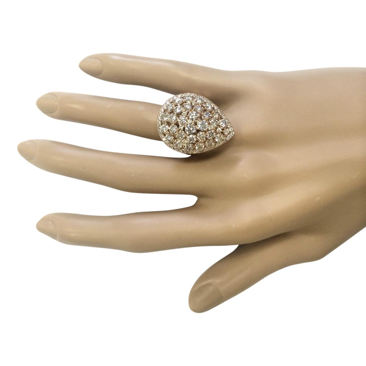 Women's 3.70 Carat Diamond 18 Karat Rose Gold Ring For Sale
