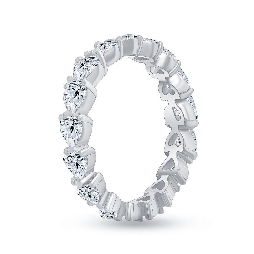 For Sale:  3.70 Carat Heart Cut Diamond Eternity Band East West 2