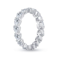 3.70 Carat Heart Cut Diamond Eternity Band East West