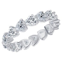 3.70 Carat Heart Cut Diamond Eternity Band East West