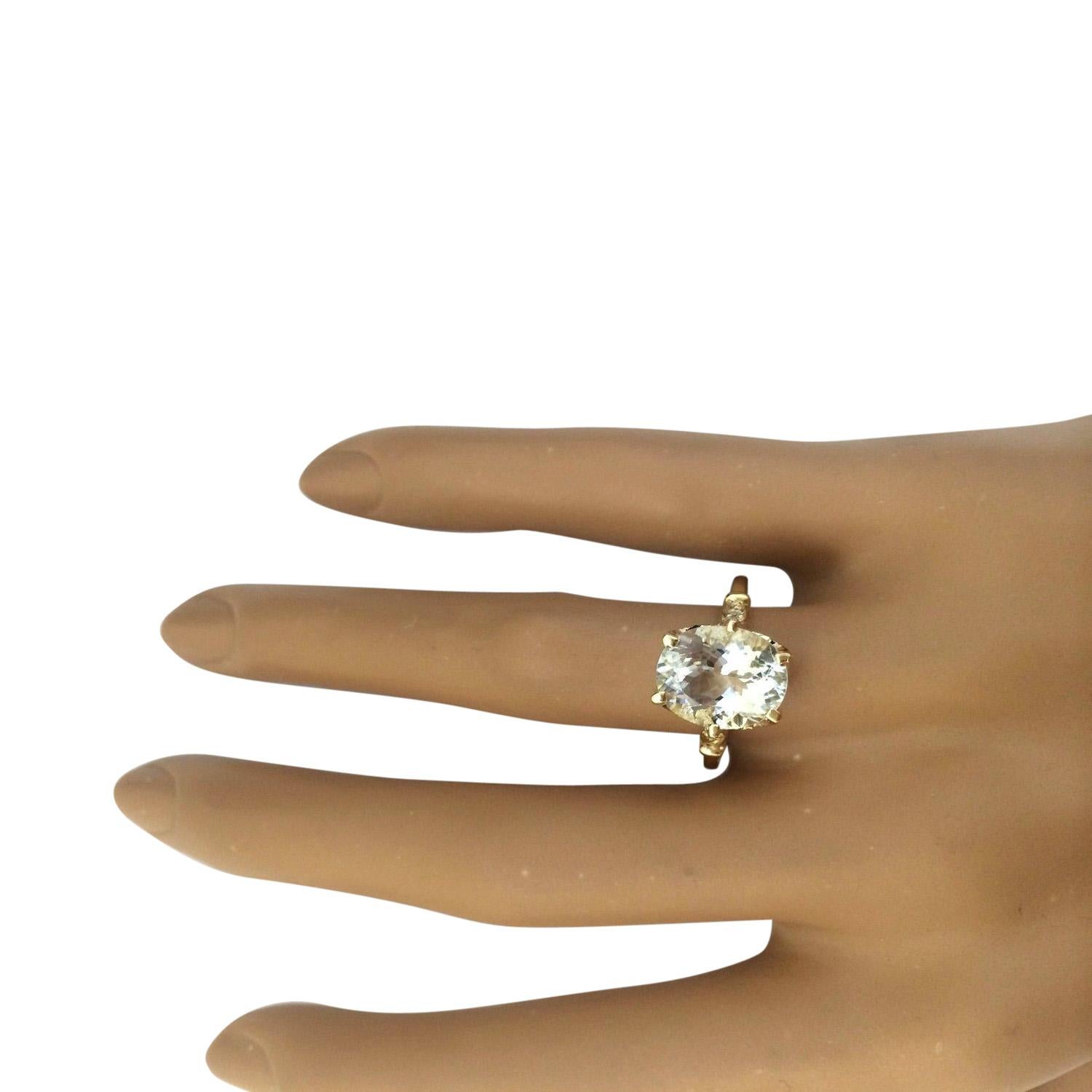 Bague aigue-marine diamantée en or jaune massif 14 carats  Pour femmes en vente