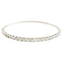 3.70 Carat Natural Diamond Flexible Bangle White Gold 14 Karat